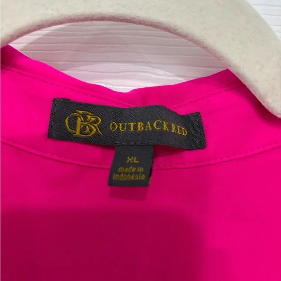 Women's Pink Button-Up Blouse - Picture 3 of 4